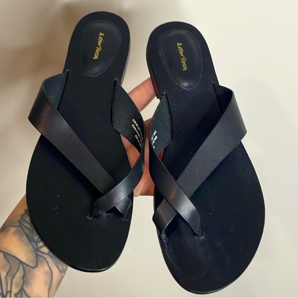 & Other Stories | Black Leather Sandals Size 7